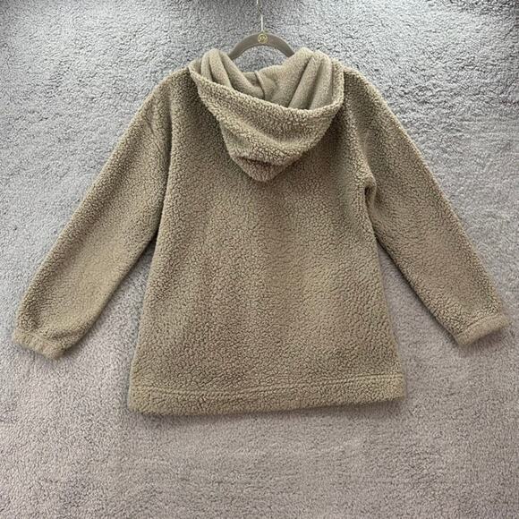 Koolaburra by UGG Women's Size Small Fleece Hooded Pullover 1/4 Zip Tan Cozy - Picture 8 of 9